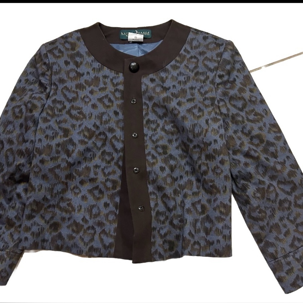 Vintage Harve Bernard Size 10 Leopard Print Jacket Grannycore Cottagecore